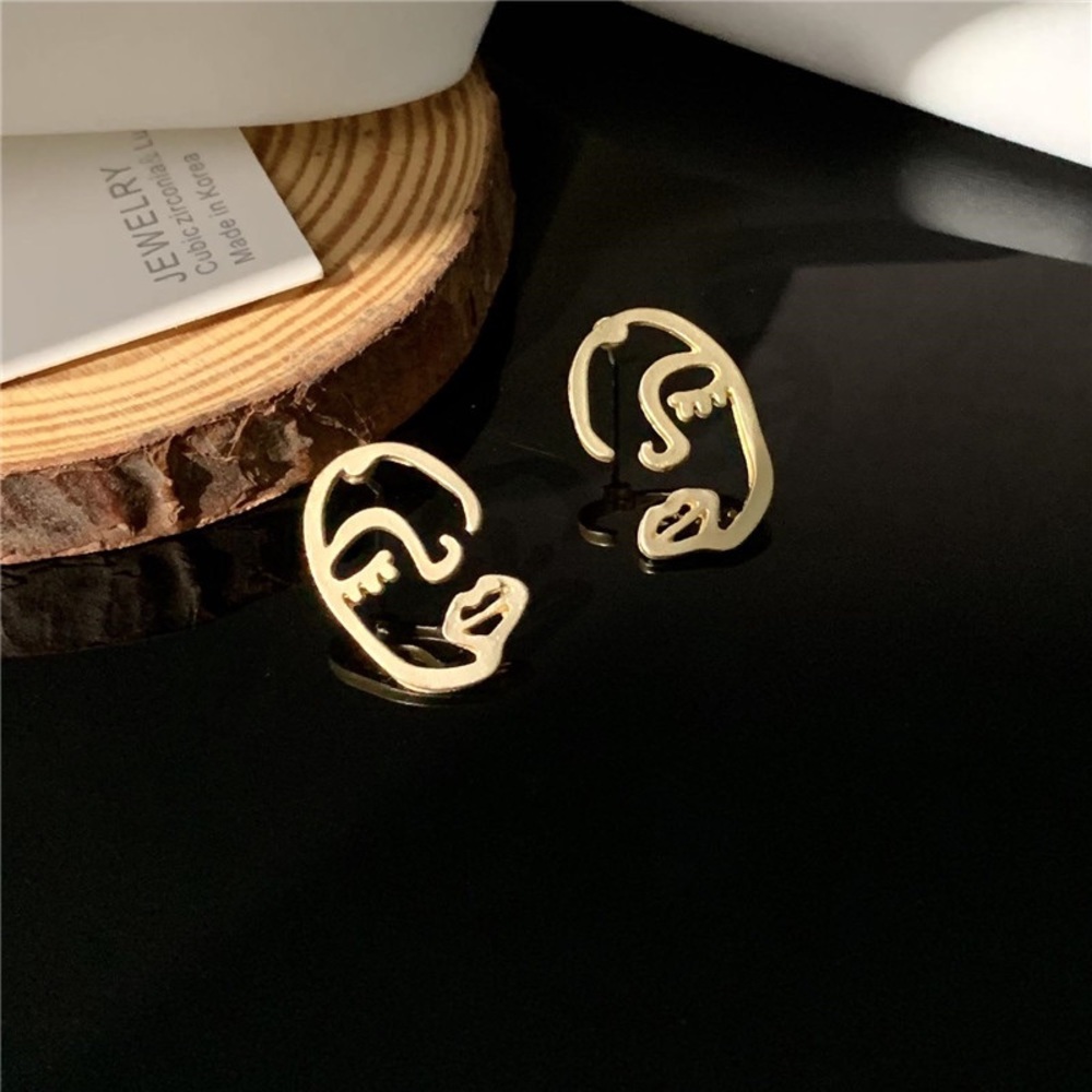 💙Face Art Stud Earrings Sterling Silver - Picture 5 of 11